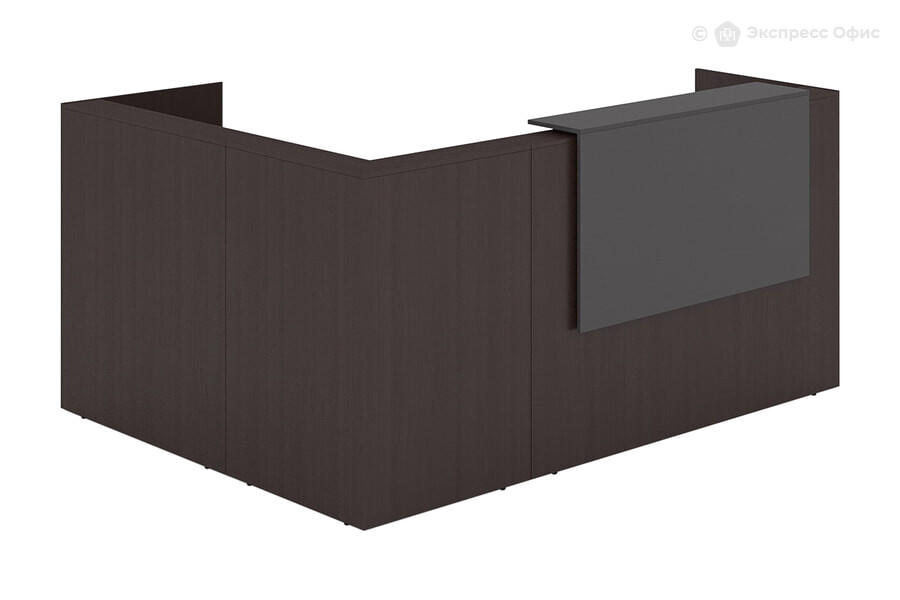  Стойка ресепшн угловая с фартуком Lounge 1КР-ДС.102 Венге/New graphit - фото товара 1 из 3
