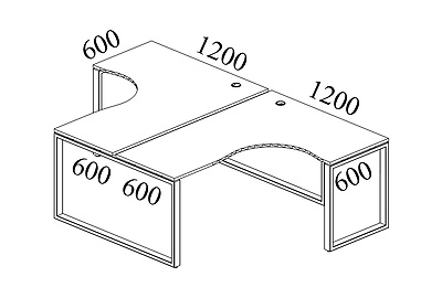 Стол-бенч двойной криволинейный Metal system style БО.РАС-СА-2.3 - фото товара 2 из 4