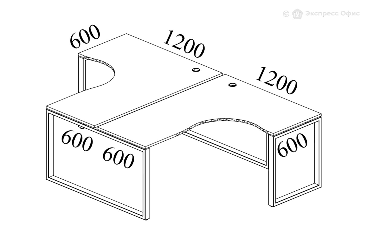 Стол-бенч двойной криволинейный Metal system style БО.РАС-СА-2.4 - фото товара 2 из 4