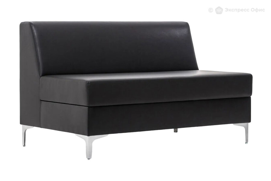  Диван офисный 2-х местный NEO 2 Ecotex 3001 black Иск. кожа черная - фото товара 1 из 3