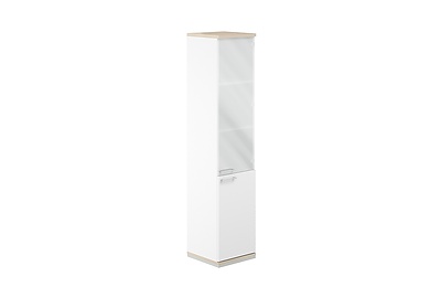Шкаф для документов высокий со стеклом Allegro AG.209.WH.AR.WH.GL.R - фото товара 1 из 3