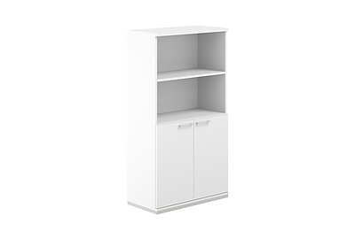 Шкаф для документов средний полуоткрытый Allegro AG.218.WH.WH.WH - фото товара 1 из 2