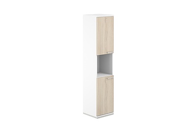 Шкаф для документов высокий с нишей Allegro AG.219.WH.WH.AR.WH.L - фото товара 1 из 3