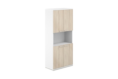 Шкаф для документов высокий с нишей Allegro AG.220.WH.WH.AR.WH - фото товара 1 из 3