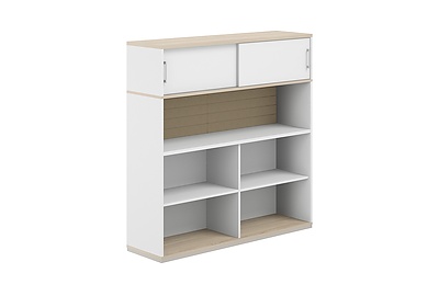 Стеллаж комбо с антресолью и высоким тканевым экраном Allegro AG.251.330.661.BG - фото товара 1 из 3
