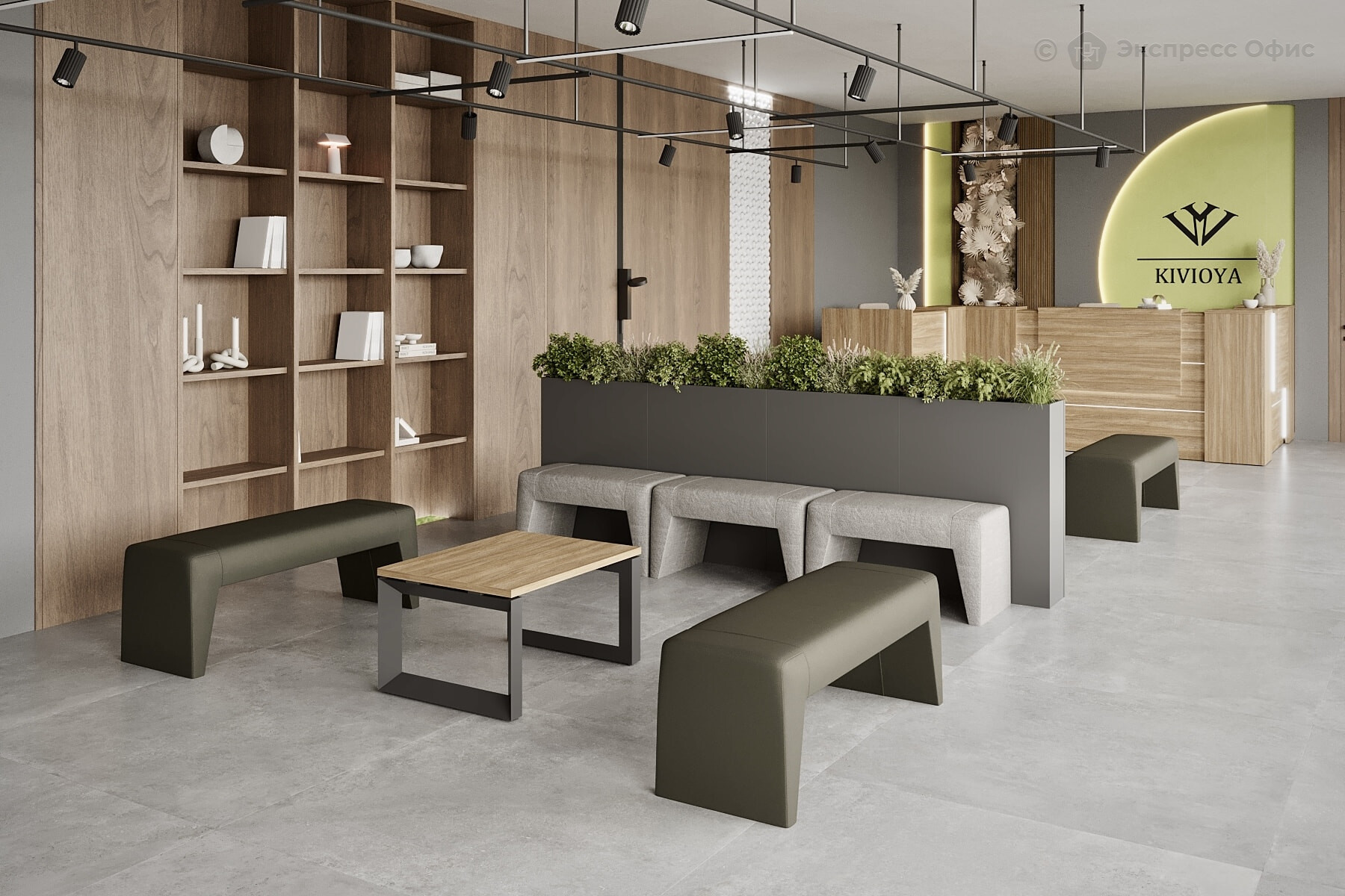  Банкетка Кивиоя K1b Рогожка серая (Kiton 05) - фото товара 2 из 3