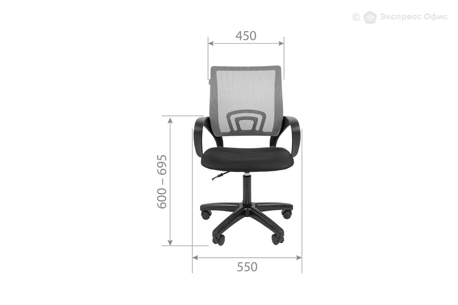  Кресло офисное Chairman 696 LT Ткань черная/Сетка оранжевая TW-66 - фото товара 2 из 3