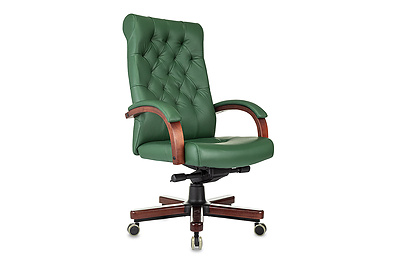 Кресло для руководителя Бюрократ T-9928WALNUT/GREEN - фото товара 1 из 13