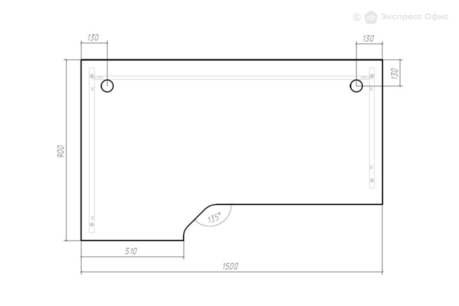 Стол письменный эргономичный левый New Line NLN36315531 - фото товара 2 из 4