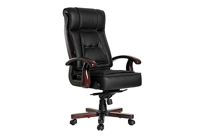 Кресло для руководителя Донателло DB-73O Экокожа Black 998/Орех TA07 - фото товара 1 из 3
