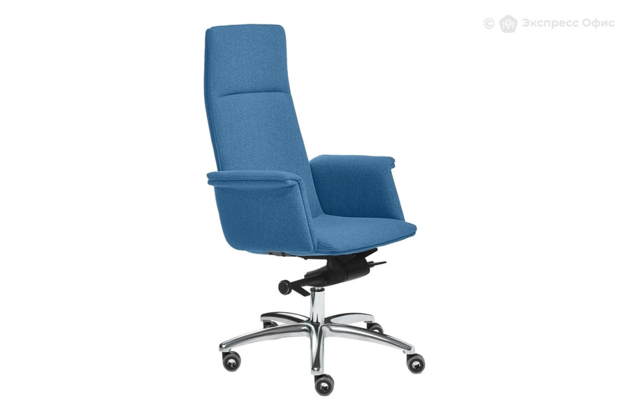  Кресло для руководителя Epsilon Luxe A Рогожка синяя (Woolly 783)/Хром - фото товара 1 из 1