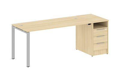 Стол письменный с опорной тумбой Metal system style БП.РС-СТП-1.4 - фото товара 1 из 3