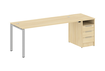 Стол письменный с опорной тумбой Metal system style БП.РС-СТП-1.5 - фото товара 1 из 3