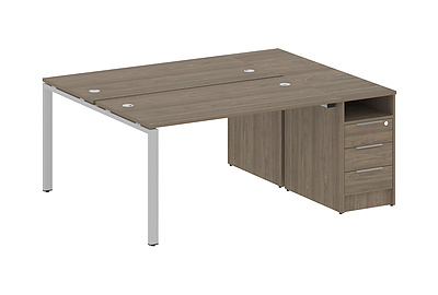 Стол-бенч двойной с опорной тумбой Metal system style БП.РС-СТП-2.3 - фото товара 1 из 3