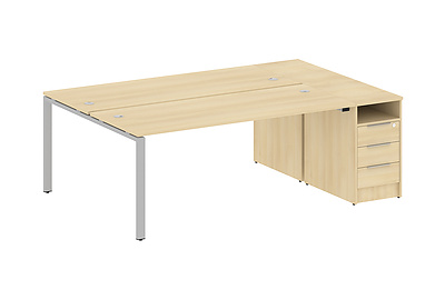 Стол-бенч двойной с опорной тумбой Metal system style БП.РС-СТП-2.5 - фото товара 1 из 3