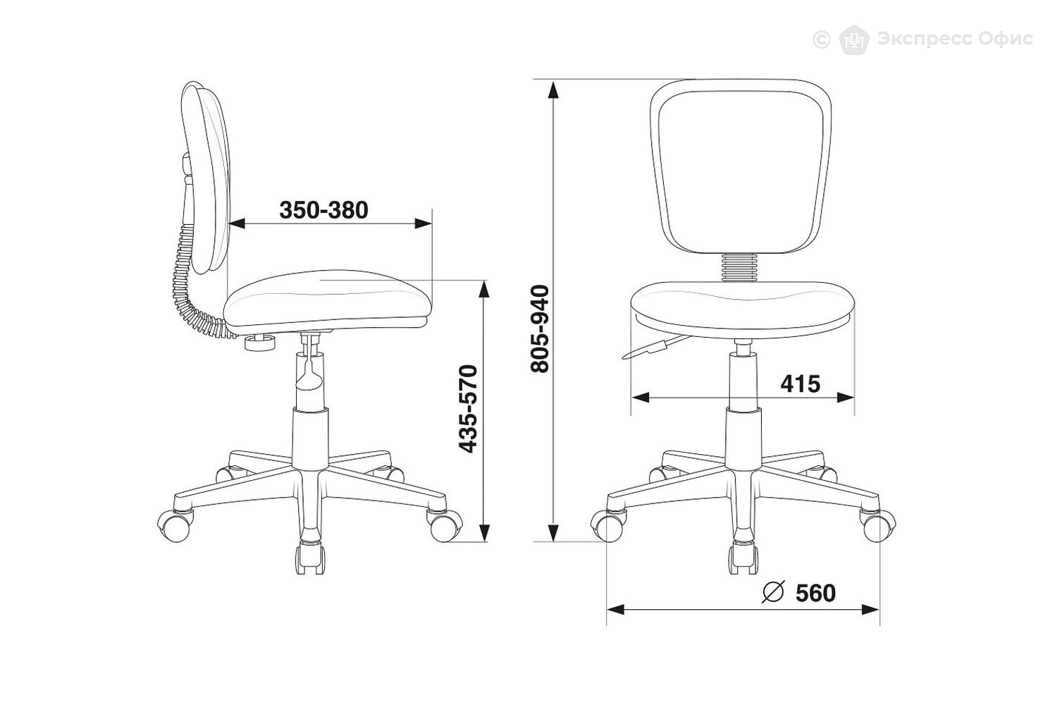 Кресло компьютерное детское Бюрократ CH-W204NX/MASKARAD - фото товара 5 из 6