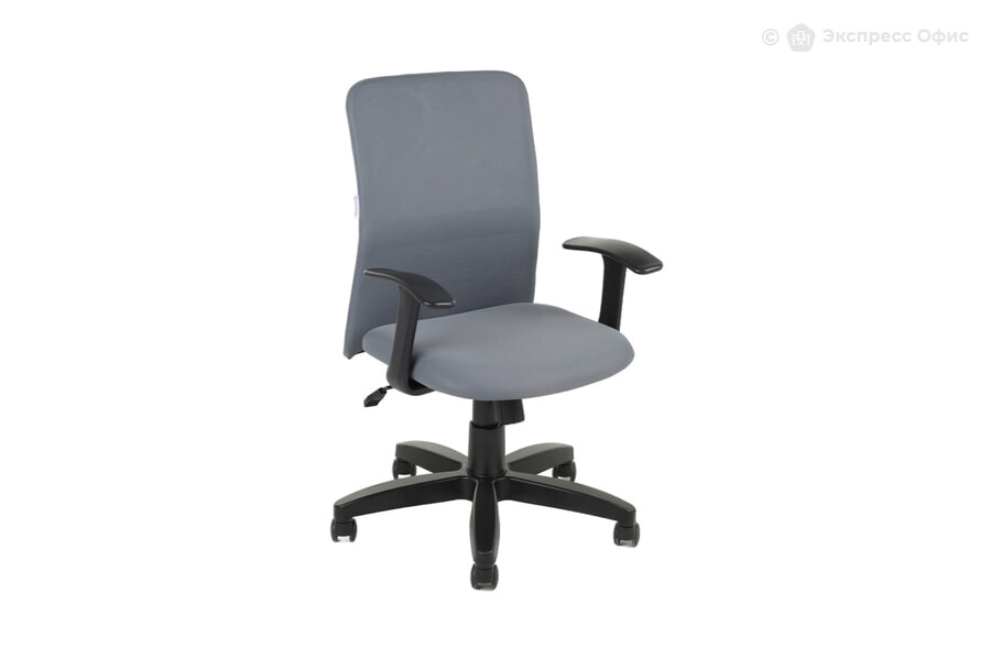  Кресло офисное Leo B black Ткань сетка светло-серая - фото товара 1 из 3