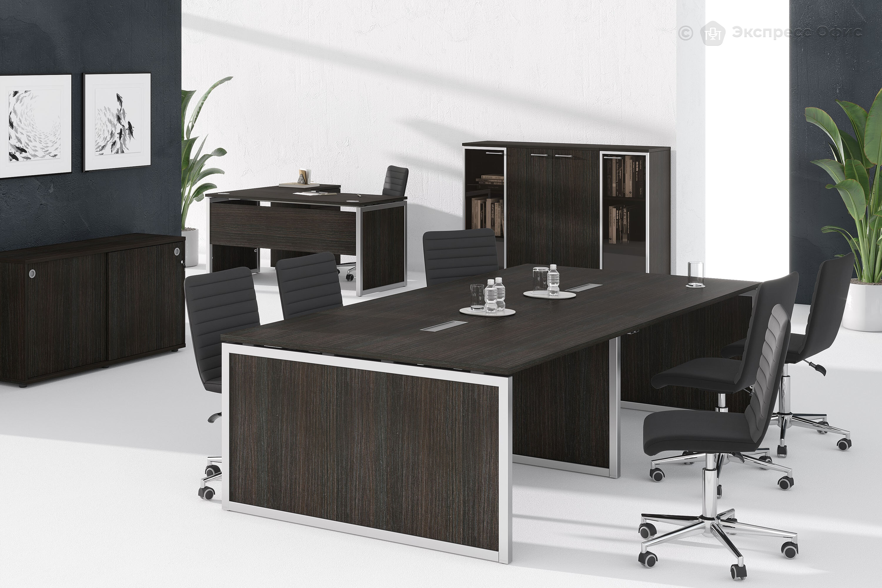  Стол для переговоров Xten QP XQPSCT 2714 Дуб Юкон Модерн/Алюминий - фото товара 2 из 3