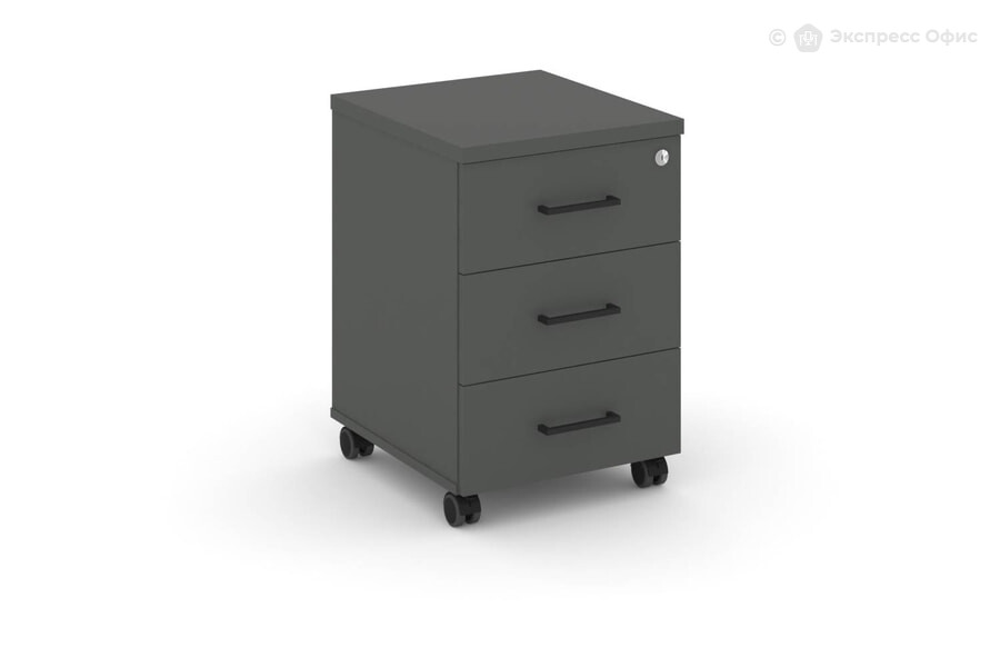  Тумба для документов мобильная, 3 ящика, стандартные колеса Style Project SN.TM-002 Антрацит/Антрацит - фото товара 1 из 1