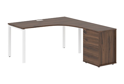 Стол для руководителя эргономичный с тумбой Edis EUCET 1518(R) - фото товара 1 из 3