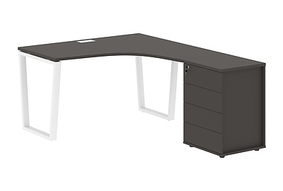 Стол для руководителя эргономичный с тумбой Edis EVCET 1318(R) - фото товара 1 из 3