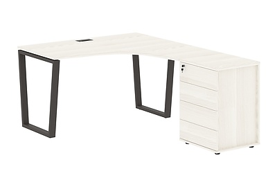 Стол для руководителя эргономичный с тумбой Edis EVCET 1318(R) - фото товара 1 из 3