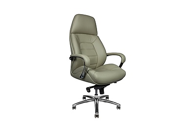 Кресло руководителя Porsche F181 light gray leather - фото товара 1 из 7