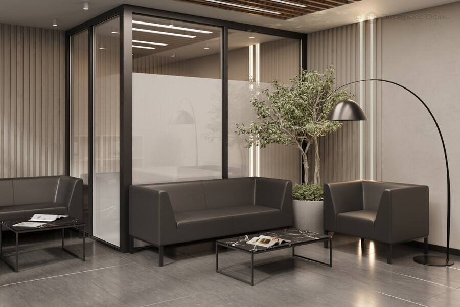 Коллекция мягкой мебели Райт Экокожа черная (Ecotex 3001) - фото товара 2 из 4