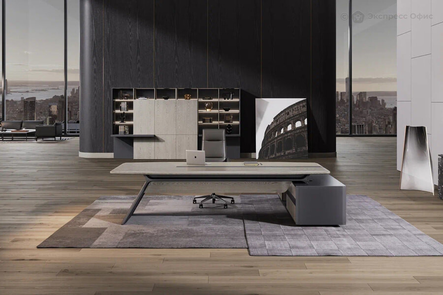 Кабинет руководителя Aulenti II New Серый (W-32B)/Черный (E-11) - фото товара 1 из 3