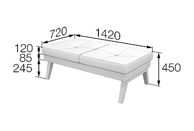 Банкетка Беверли Bev2B - фото товара 2 из 3