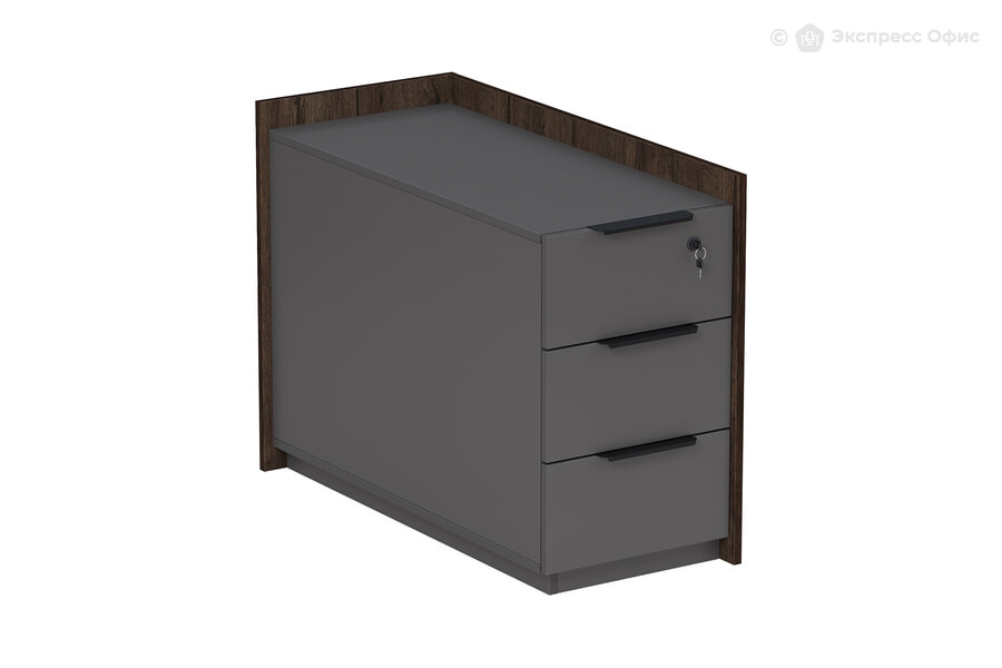  Тумба для документов опорная угловая с ящиками Magnetic 15ТОУЯ.609 Брауни/New graphit - фото товара 1 из 1
