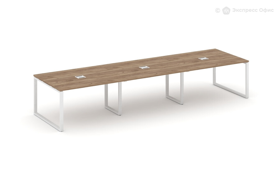  Стол для переговоров Style Project SN-6O.SPRG-053 Дуб Табак/Металл белый - фото товара 1 из 1