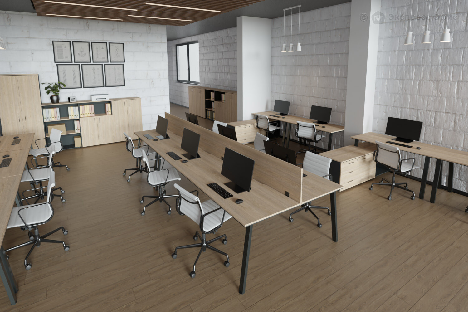 Prego office Дуб крафт табачный/Металл антрацит