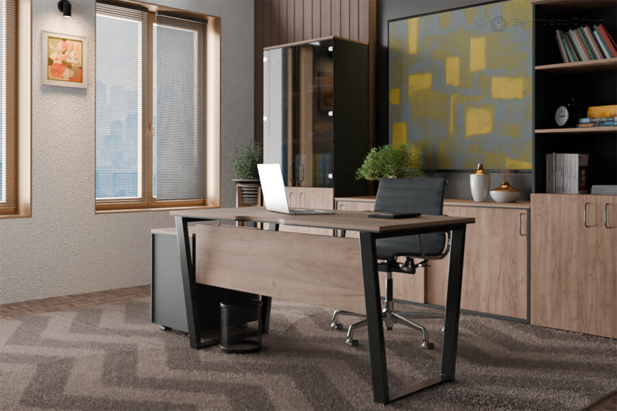 Кабинет руководителя Prego office Дуб крафт табачный/Металл антрацит - фото товара 1 из 3