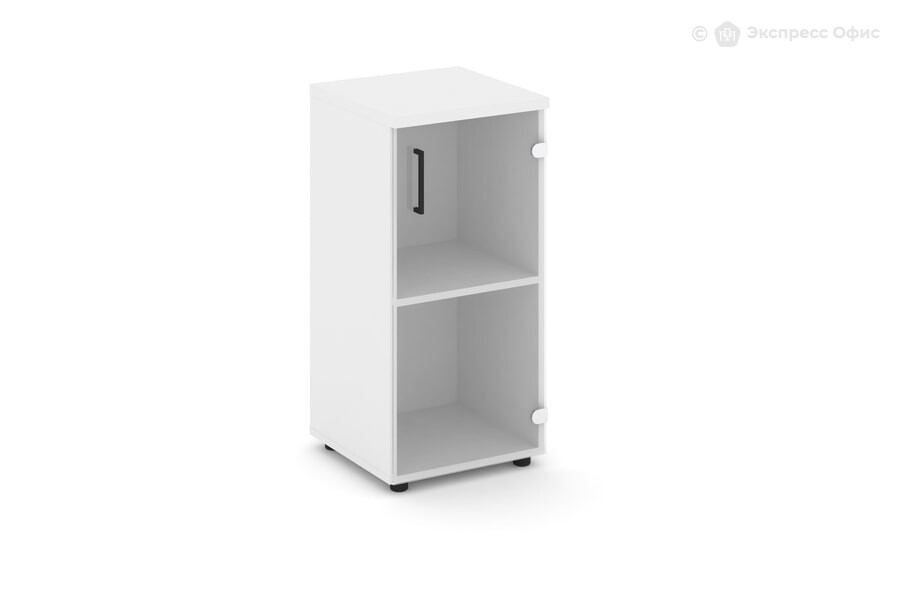  Шкаф для документов низкий узкий Style Project SN.STU.E-302(R) Белый/Стекло прозрачное/Черный - фото товара 1 из 1