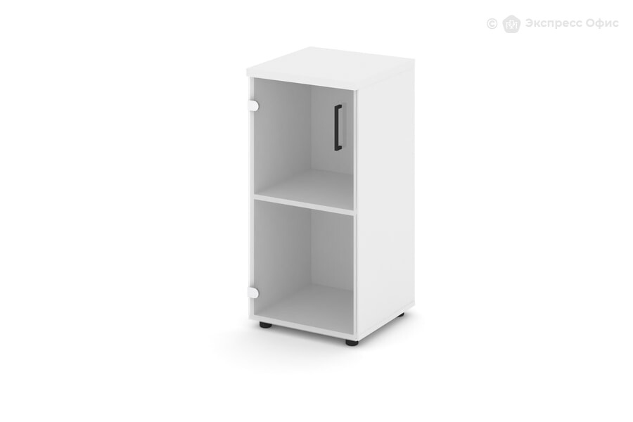  Шкаф для документов низкий узкий Style Project SN.STU.E-302(L) Белый/Стекло прозрачное/Черный - фото товара 1 из 1