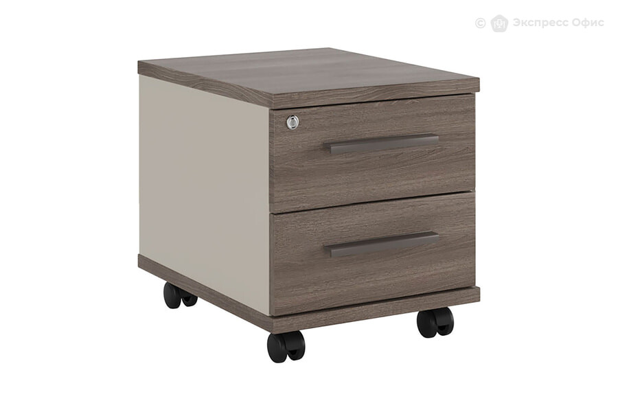  Тумба для документов мобильная (2 ящика) New Line NLN36330231 Дуб шамони темный/Бежевый - фото товара 1 из 3