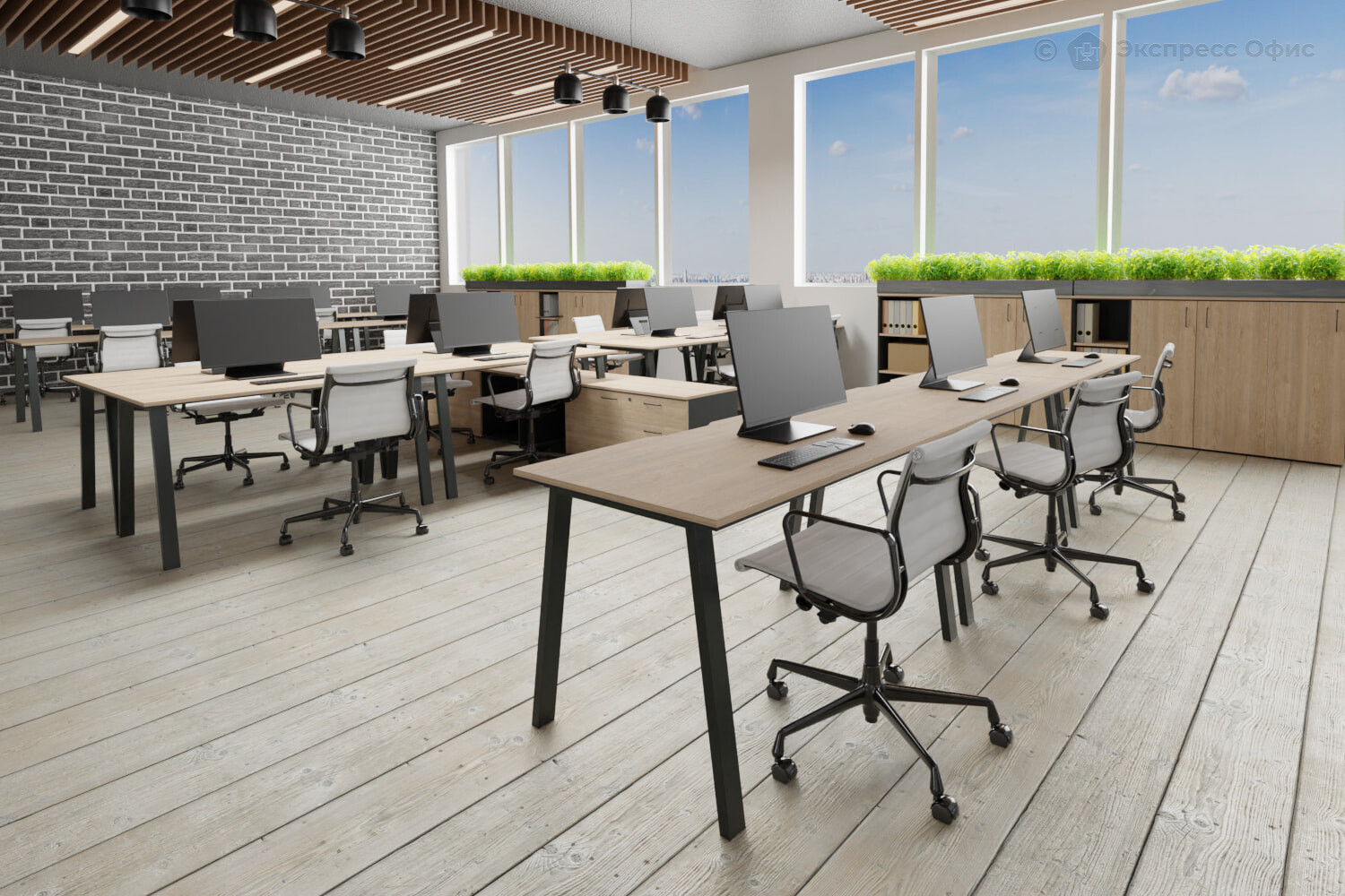 Prego office Дуб крафт табачный/Металл антрацит