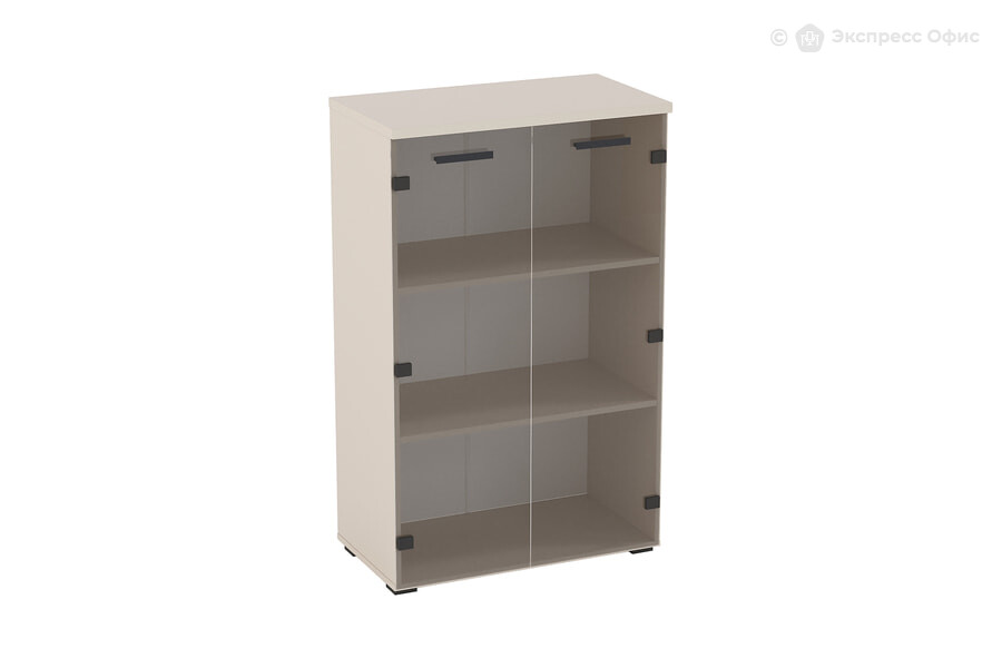 Шкаф для документов средний Sitara 750x424x1201 Кашемир/Стекло тонированное - фото товара 1 из 3