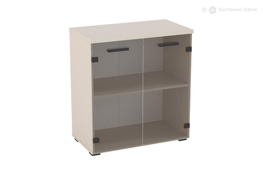 Шкаф для документов низкий Sitara 750x424x817 Кашемир/Стекло тонированное - фото товара 1 из 3