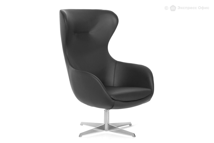  Кресло дизайнерское Elegance R7 Dakota black Кожа черная - фото товара 1 из 3