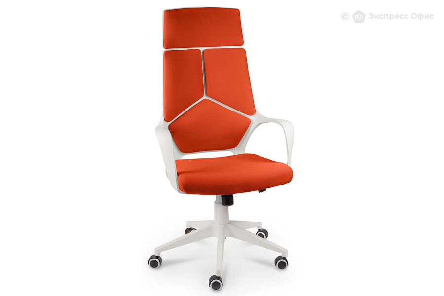  Кресло для руководителя IQ white Ткань оранжевая - фото товара 1 из 3