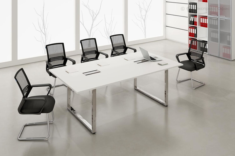 Столы для переговоров Gloss Line Белый Премиум - фото товара 1 из 2