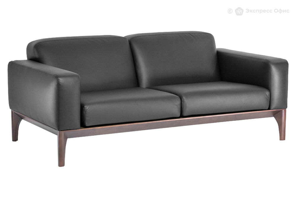 Диван офисный 2-х местный FIOTTO 2 Dakota black Dollaro black tobacco - фото товара 1 из 2