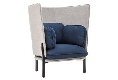 Мягкое кресло (высокая спинка) Bellagio Bellagio 1 high UNO grey / blue - фото товара 1 из 3