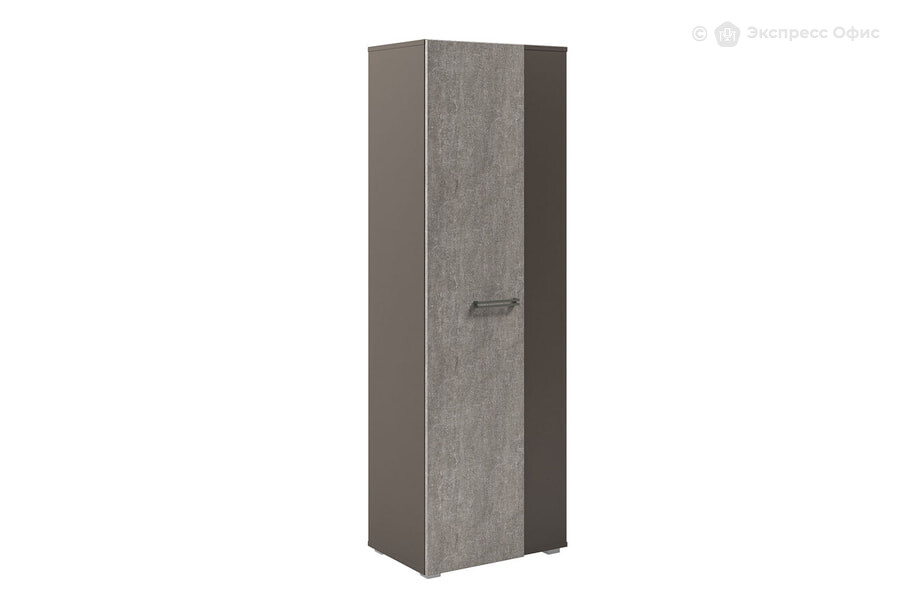  Шкаф для одежды узкий (с планкой) Solution D-631 Бетон/Трюфель - фото товара 1 из 3