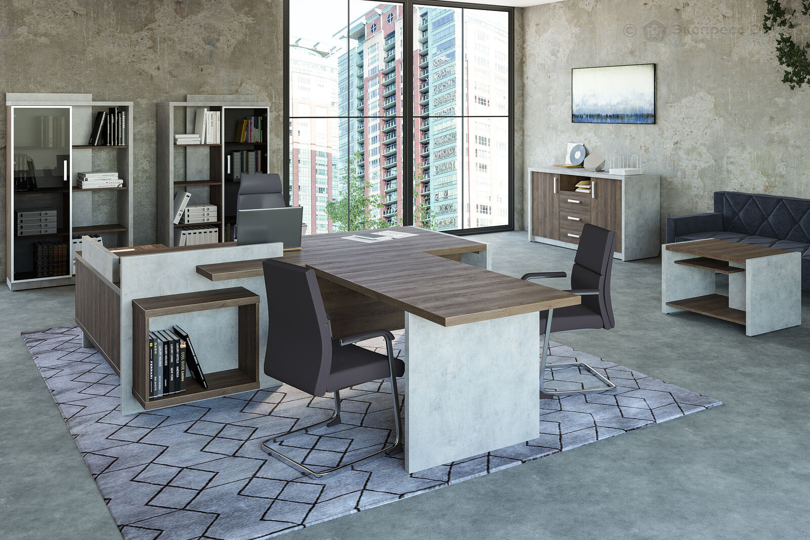 Кабинет руководителя Wood&Stone - фото товара 5 из 14