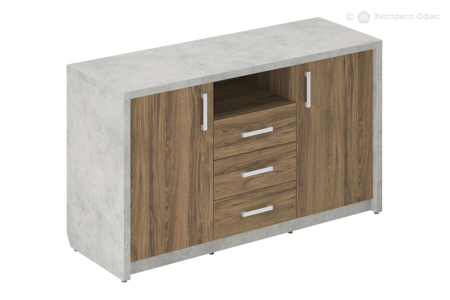  Тумба под оргтехнику с ящиками Wood&Stone СФ-532101 Дуб Чарльстон/Бетон Чикаго - фото товара 1 из 3